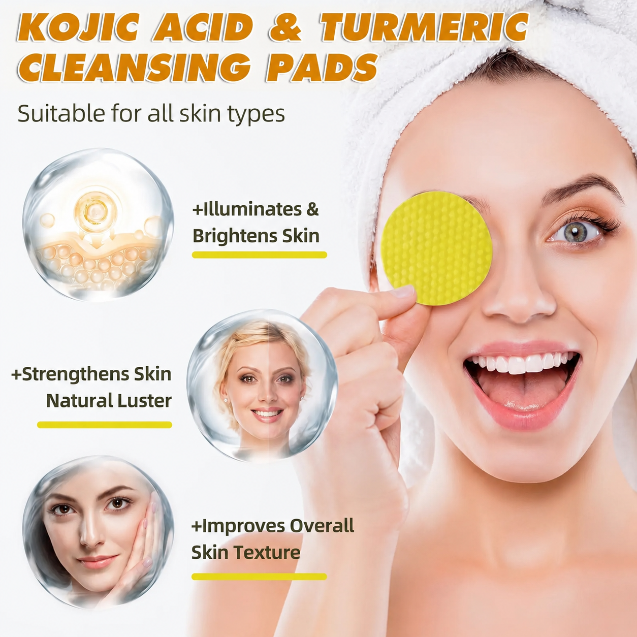 Turmeric Cleansing Exfoliating Pads Facial Cleansing Skincare