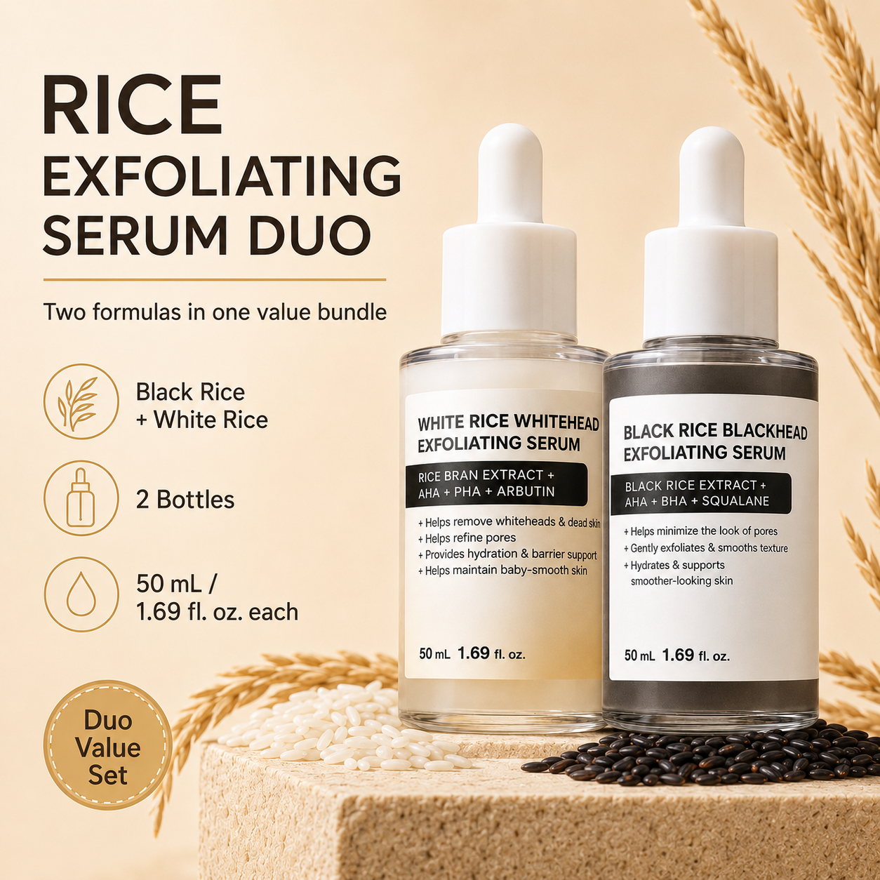 Rice Exfoliating Serum for Blackheads & Whiteheads