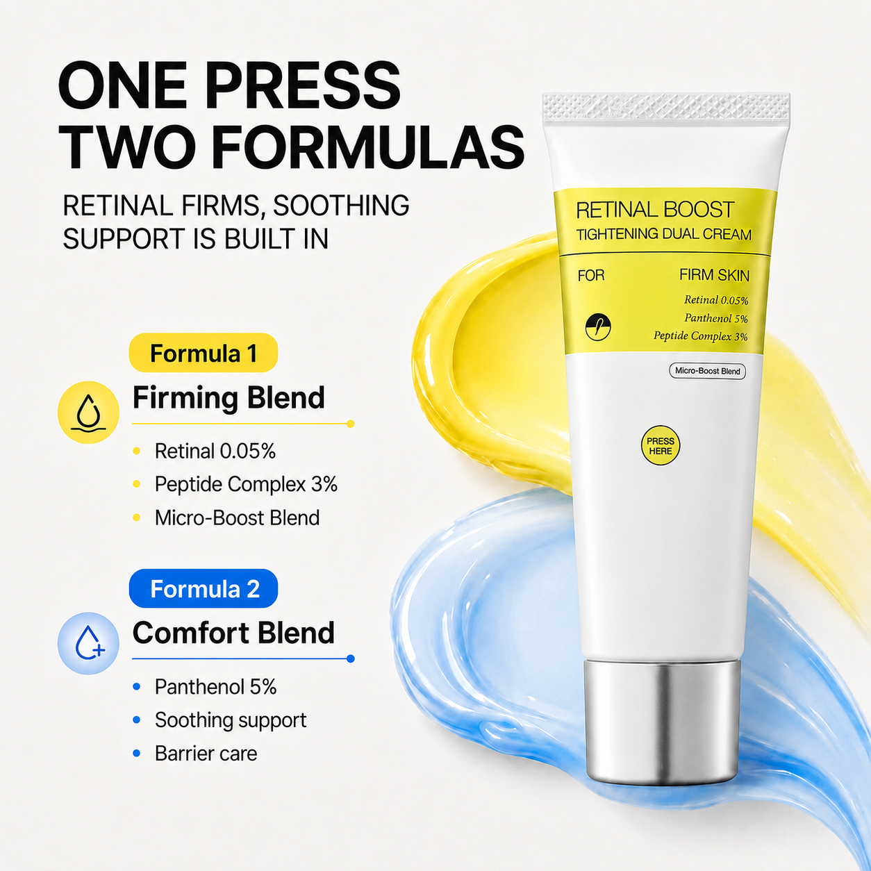 💜Dual-Action Firming Cream – 0.05% Retinal, 3% Matrixyl & 5% Panthenol for Wrinkles, Fine Lines & Firmer-Looking Skin ✨